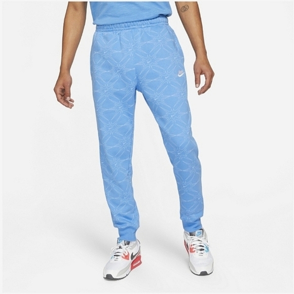 Nike Club Gel AOP Light Blue All Over Print Fleece Jogger NWT